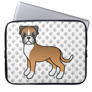 Fawn Boxer Cute Cartoon Dog Laptop Sleeve