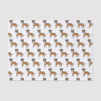 Fawn Boxer Cute Cartoon Dog Pattern Tissue Paper