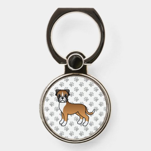 Fawn Boxer Cute Cartoon Dog Phone Ring Stand