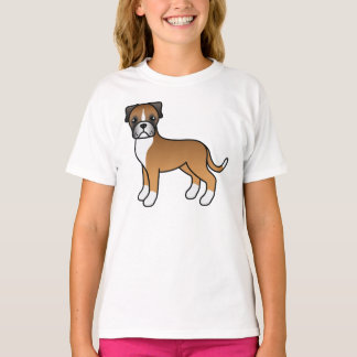 Fawn Boxer Cute Cartoon Dog T-Shirt