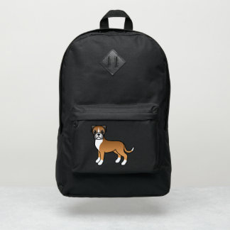 Fawn Boxer Dog Cute Cartoon Dog Illustration Port Authority® Backpack