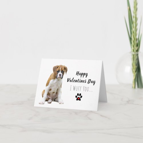 Fawn Boxer Dog Valentine Card