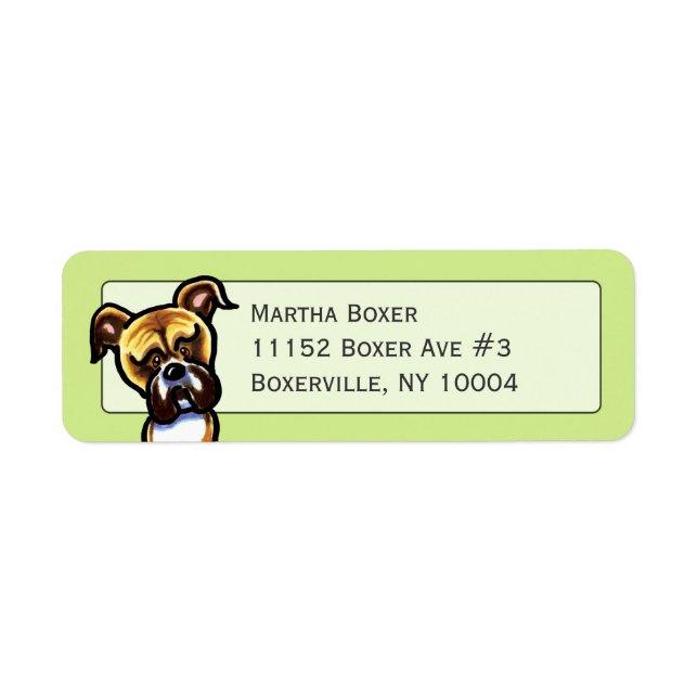 Fawn Boxer Face Studio Avocado Label (Front)