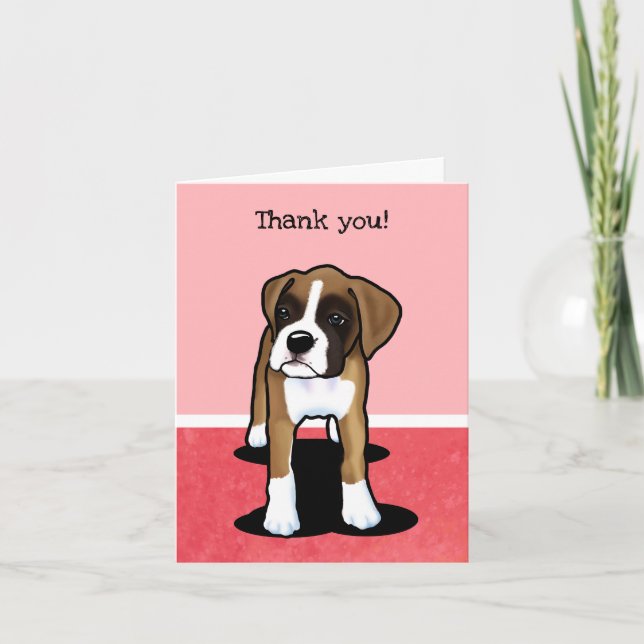 Fawn Boxer  Letterpress Thank You Card (Front)
