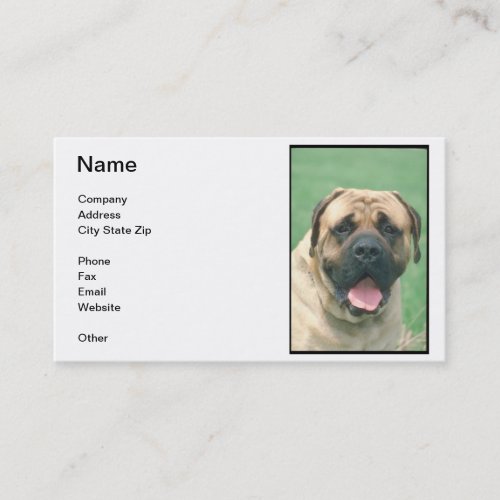 Fawn Bullmastiff Business Card