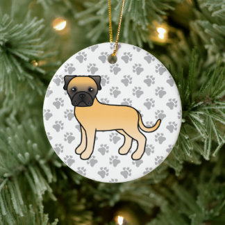 Fawn Bullmastiff Cute Cartoon Dog Ceramic Ornament