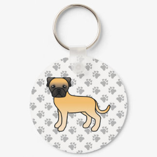 Fawn Bullmastiff Cute Cartoon Dog Keychain