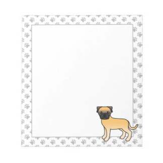 Fawn Bullmastiff Cute Cartoon Dog Notepad