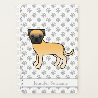 Fawn Bullmastiff Cute Cartoon Dog &amp; Text Planner