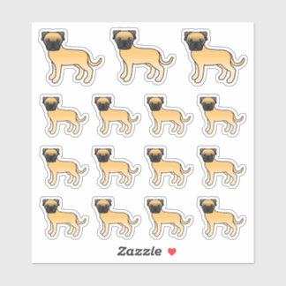 Fawn Bullmastiff Cute Cartoon Dogs Sticker
