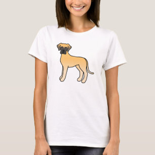Fawn Cartoon Great Dane Dog T-Shirt
