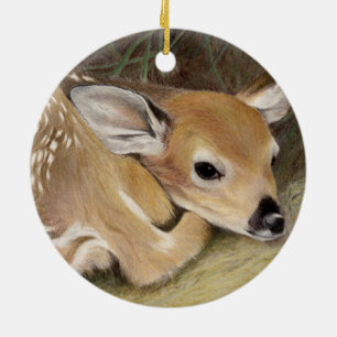 Fawn Ceramic Ornament