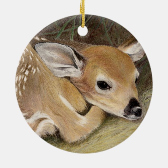 Fawn Ceramic Ornament (Back)