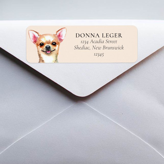 Fawn Chihuahua Dog Personalized Address Label