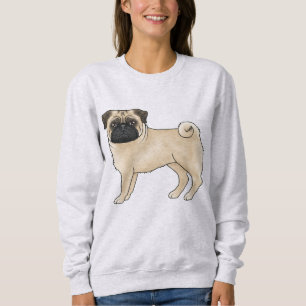 Fawn Color Pug Mops Dog Breed Animal Design Sweatshirt