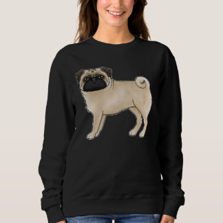 Fawn Color Pug Mops Dog Breed Animal Design Sweatshirt