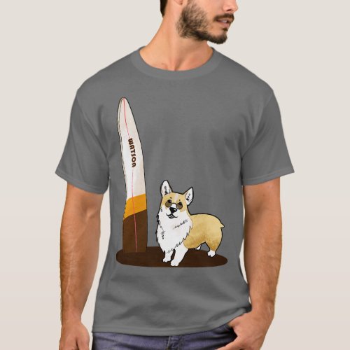 Fawn corgi surf summer T_Shirt