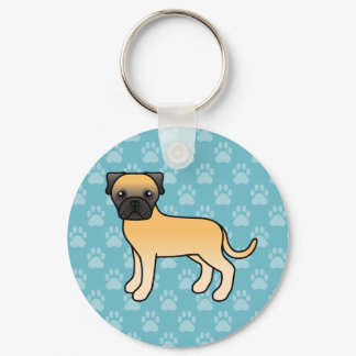 Fawn Cute Bullmastiff Dog Keychain