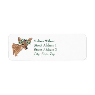 Fawn Deer Christmas Return Address Labels