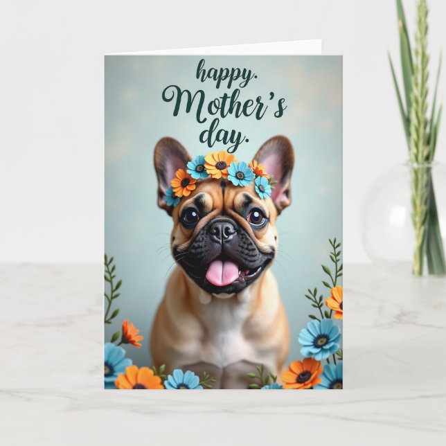 Fawn Dog Floral Mothers Day Card (Front)