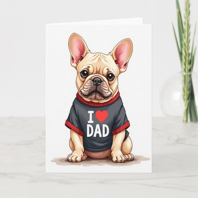 Fawn Dog I Love Dad Tee Card (Front)