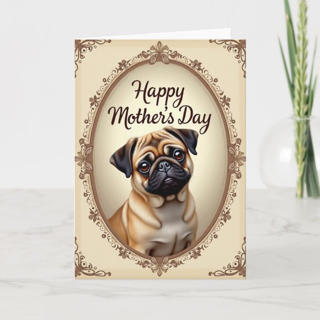 Fawn Dog Mothers Day Art Card (Front)