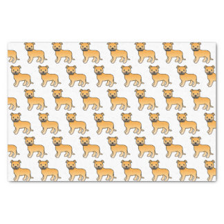 Fawn English Staffie Cute Cartoon Dog Pattern Tissue Paper