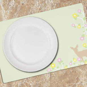 Fawn Floral Girl Baby Shower Placemat