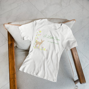 Fawn Floral Girl Baby Shower T-Shirt