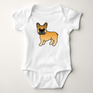 Fawn French Bulldog Cute Cartoon Dog Baby Bodysuit