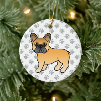 Fawn French Bulldog Cute Cartoon Dog Ceramic Ornament
