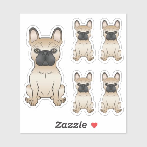 Fawn French Bulldog Cute Cartoon Dog Illustrations Sticker