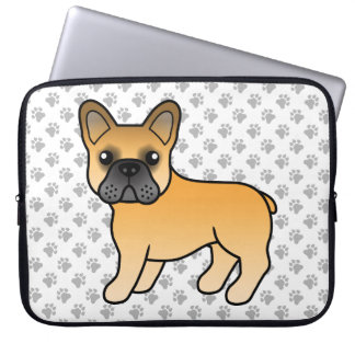 Fawn French Bulldog Cute Cartoon Dog Laptop Sleeve