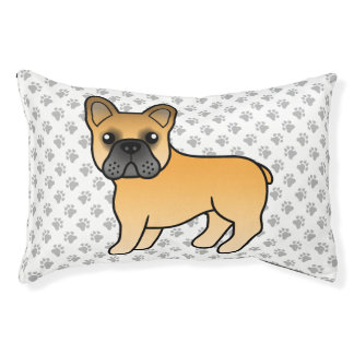 Fawn French Bulldog Cute Cartoon Dog &amp; Paws Pet Bed