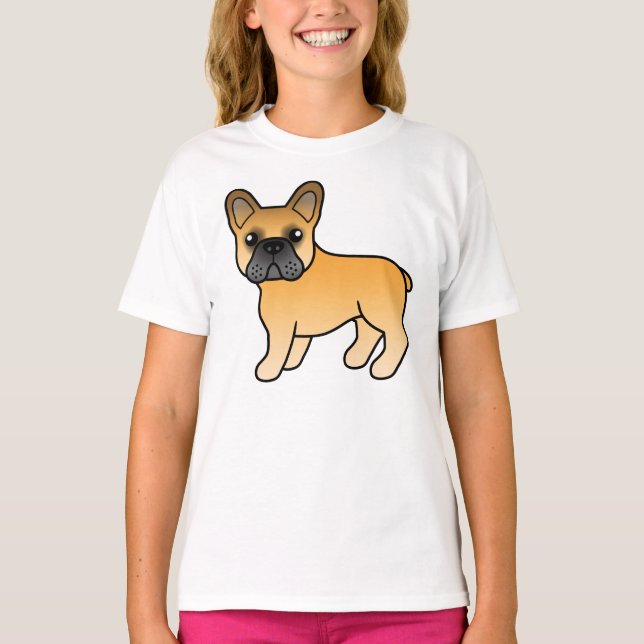 Fawn French Bulldog Cute Cartoon Dog T-Shirt (Front)