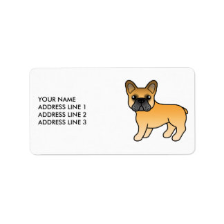 Fawn French Bulldog Cute Cartoon Dog &amp; Text Label