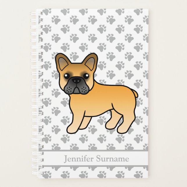 Fawn French Bulldog Cute Cartoon Dog & Text Planner (Front)