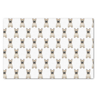 Fawn French Bulldog / Frenchie Cartoon Dog Pattern Tissue Paper