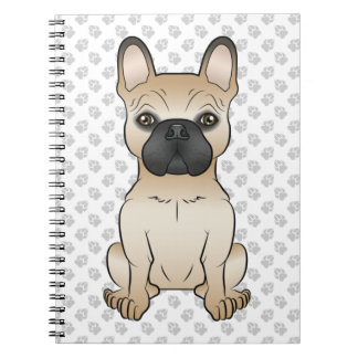 Fawn French Bulldog / Frenchie Cartoon Dog &amp; Paws Notebook