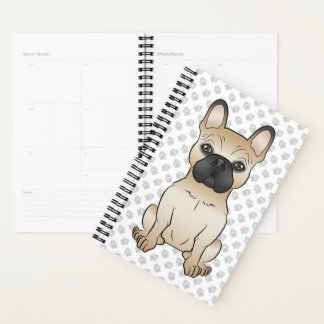 Fawn French Bulldog / Frenchie Cartoon Dog &amp; Paws Planner