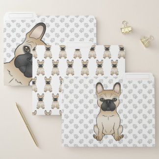 Fawn French Bulldog / Frenchie Cute Cartoon Dogs File Folder