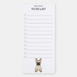 Fawn French Bulldog / Frenchie Cute Dog To Do List Magnetic Notepad