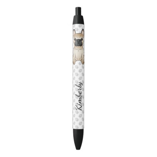 Fawn French Bulldog  Frenchie With Paws  Name Black Ink Pen