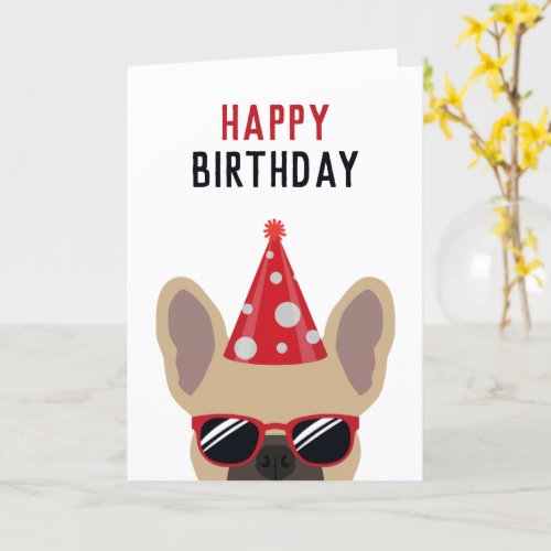Fawn French Bulldog Happy Birthday Card