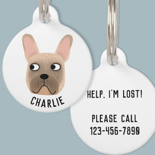 Fawn French Bulldog Pet ID Tag