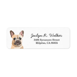 Fawn French Bulldog Return Address Label
