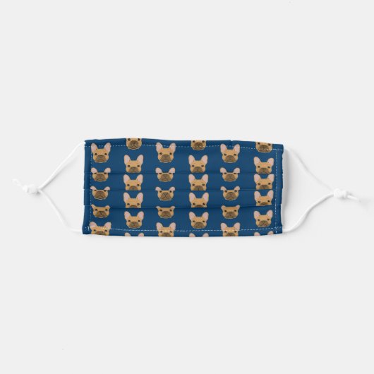 Fawn French Bulldogs Adult Cloth Face Mask (Front, Folded)