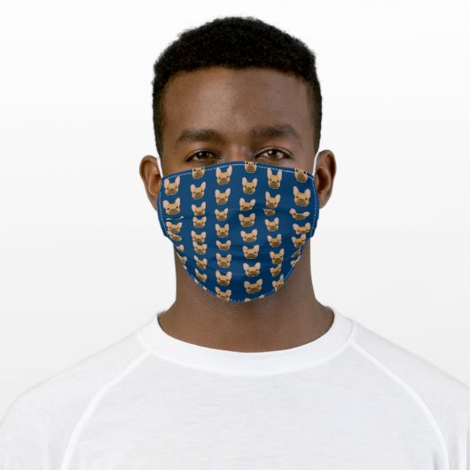 Fawn French Bulldogs Adult Cloth Face Mask (Worn)