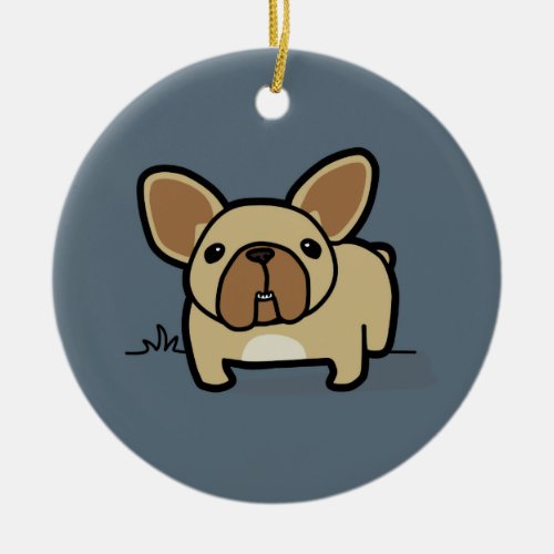 Fawn Frenchie Ceramic Ornament
