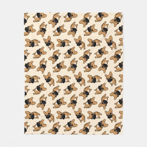Fawn Frenchie Puppy Fleece Blanket